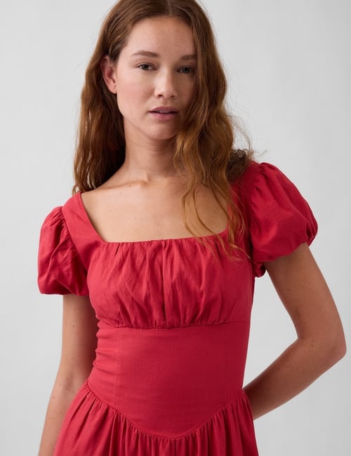 SS DROPWAIST LINEN MAXI DRESS