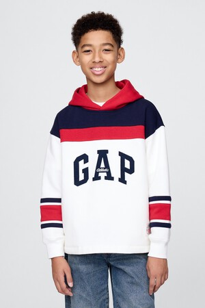 Vintage Soft French Terry Colorblock Logo Hoodie