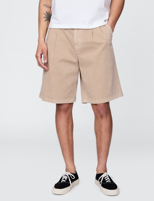 Pleated Khaki Shorts