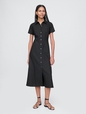 Linen-Blend Maxi Shirtdress