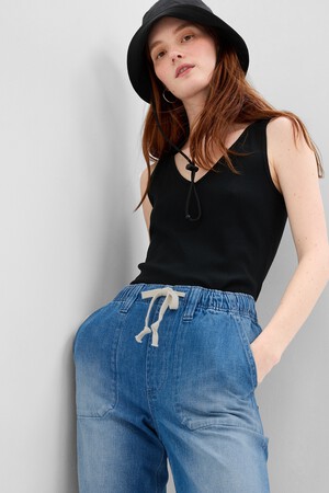 Mid Rise Easy Pull-On Jeans