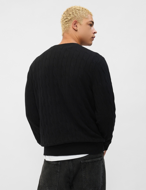 CashSoft Cable-Knit Crewneck Sweater