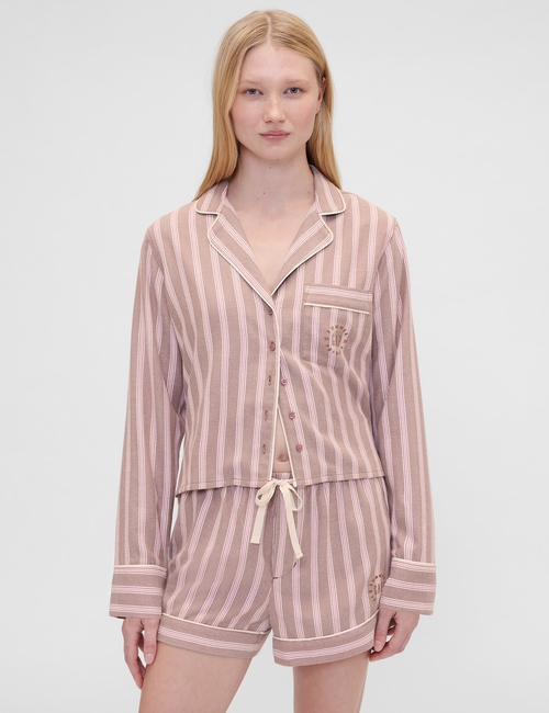 Gap × Summer Fridays Relaxed Flannel Stripe PJ Shirt