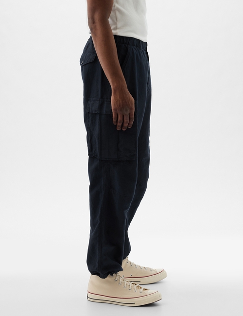 Linen-Cotton Cargo Pants