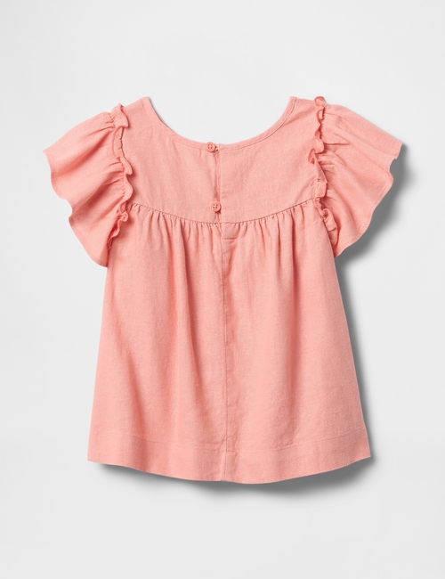 babyGap Linen-Blend Flutter Sleeve Top