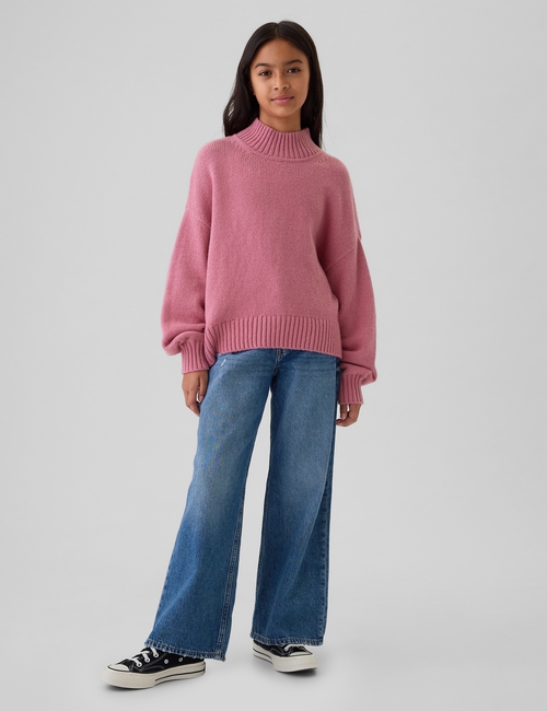 Kids CashSoft Oversized Mockneck Sweater