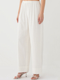 Linen-Blend Easy Wide-Hem Pants