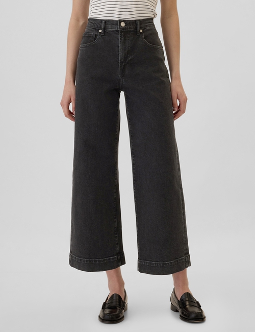 High Rise Wide-Leg Crop Jeans