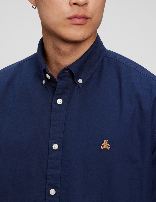 LS SOLID EMBROIDERY OXFORD OVERSHIRT