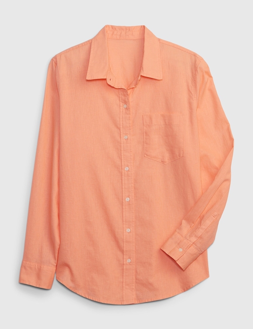 Linen-Blend Easy Shirt