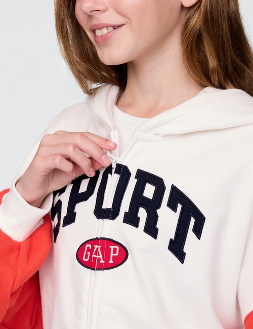Kids Vintage Soft Full-Zip Sport Logo Hoodie