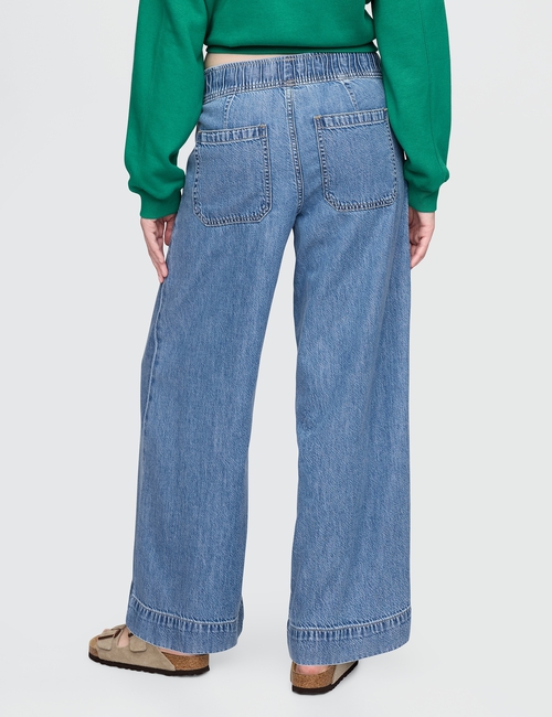 Mid Rise UltraSoft Pleated Easy Baggy Jeans