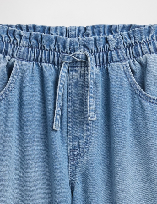 Kids High Rise Pull-On Paperbag Baggy Jeans