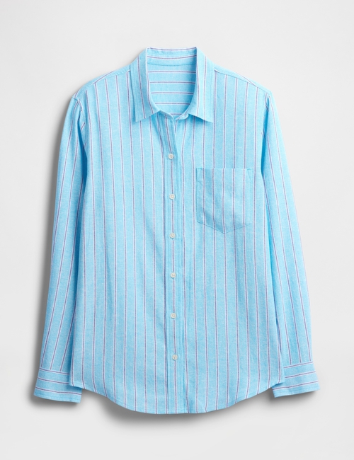 Linen-Blend Easy Shirt