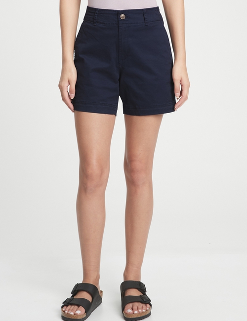 5" Mid Rise Khaki Shorts