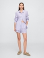 4" Mid Rise Pull-On Linen-Blend Shorts