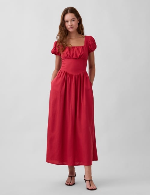 SS DROPWAIST LINEN MAXI DRESS