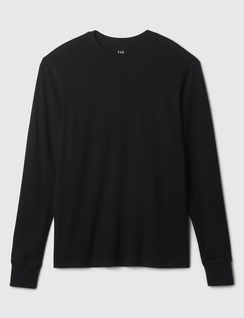 Waffle-Knit Crewneck T-Shirt