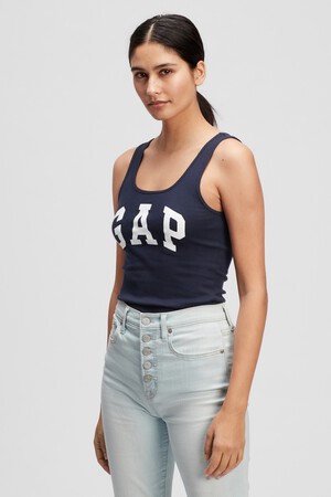 Ribbed Gap Logo Tank Top