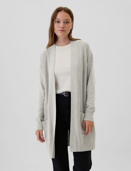 Long Open-Front Cardigan