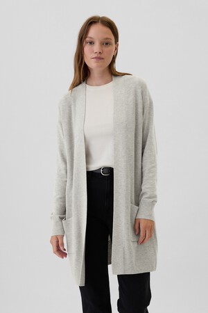 Long Open-Front Cardigan