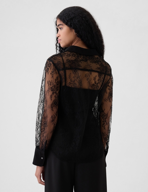 Sheer Lace Classic Shirt
