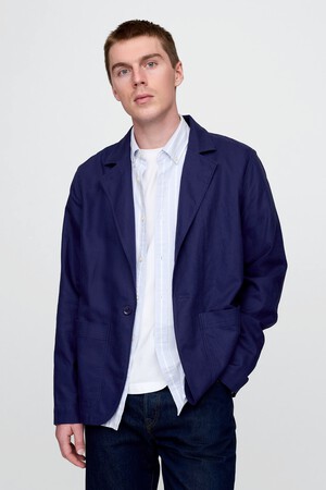 Relaxed Linen-Cotton Blazer