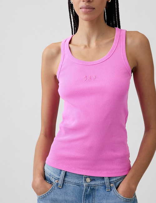 Shop Arch Logo Rib Tank Top for | GAP UAE