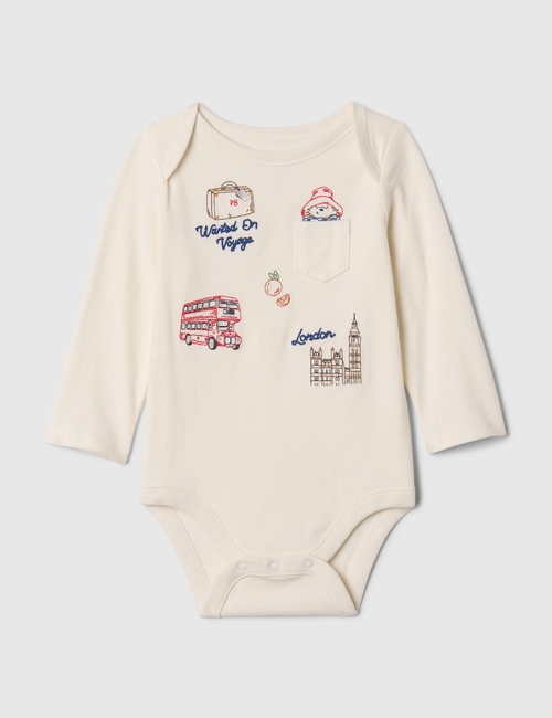 Baby Paddington Organic Cotton Embroidered Bodysuit