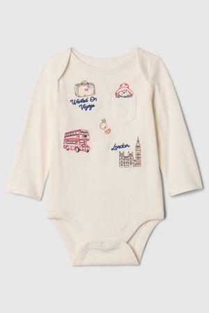 Baby Paddington Organic Cotton Embroidered Bodysuit