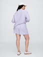 4" Mid Rise Pull-On Linen-Blend Shorts
