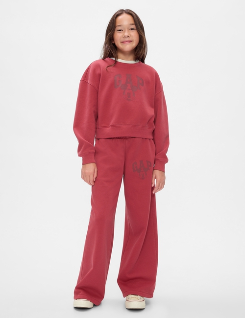 Gap × Disney Kids Vintage Soft Mickey Mouse Logo Cropped Sweatshirt