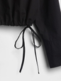 Poplin Oversized Tie-Hem Crop Shirt