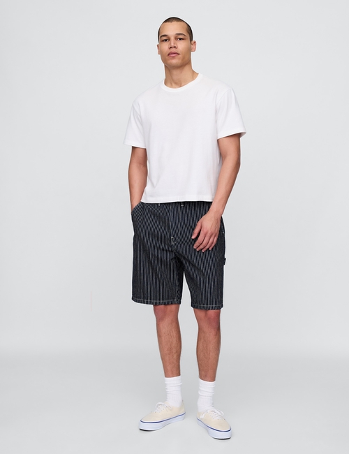'90s Loose Denim Stripe Carpenter Shorts