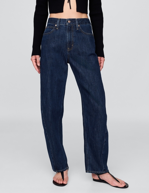 High Rise Barrel Jeans