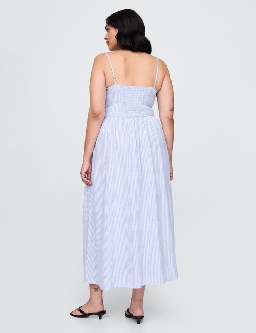 Linen-Blend Drop-Waist Maxi Dress