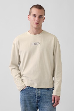 JPN IE SUEDE TUCH LS Y2K LOGO TEE