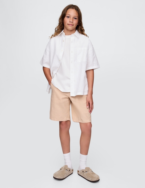 Kids 8" Linen-Cotton Shorts