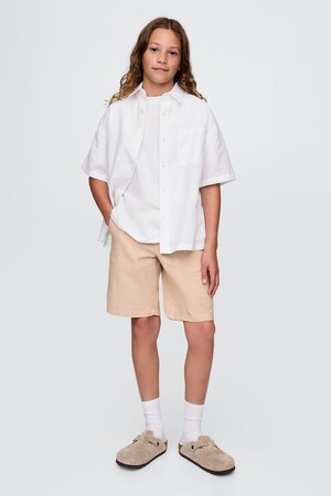 Kids 8" Linen-Cotton Shorts