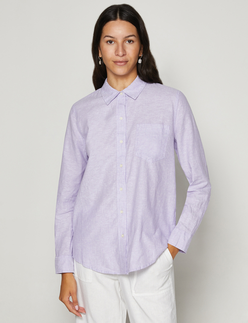 Linen-Blend Easy Shirt