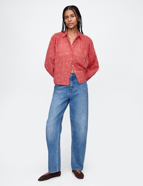 Relaxed Button-Front Shirt