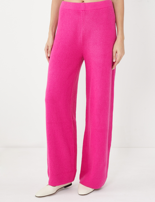 CashSoft Shaker-Stitch Sweater Pants