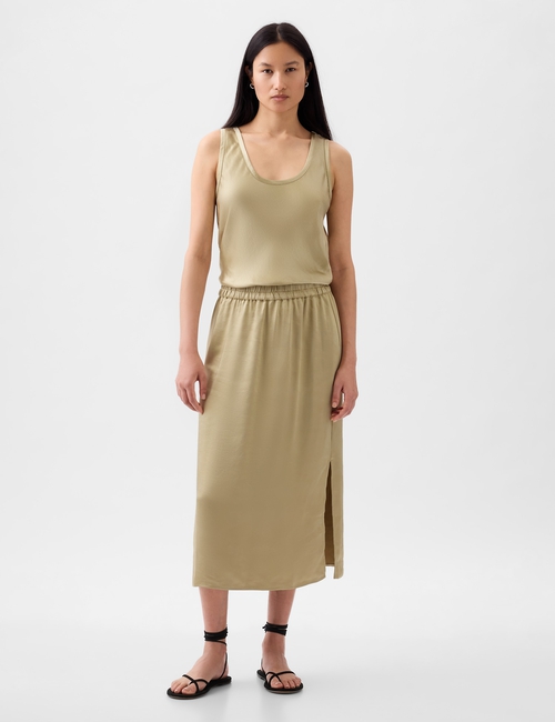 Satin Midi Skirt