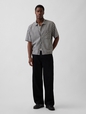 Linen-Cotton Relaxed Straight-Hem Shirt