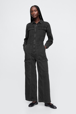 Denim Cargo Jumpsuit