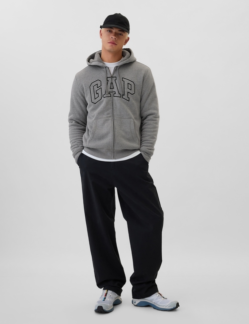 Gap Logo Sherpa-Lined Zip Hoodie