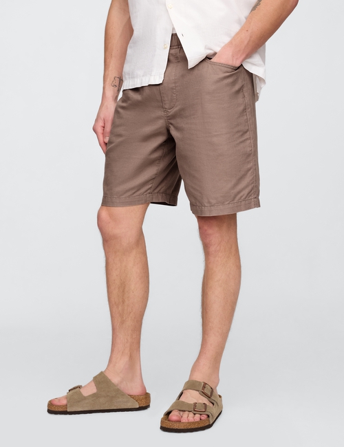 Linen-Cotton Easy Shorts