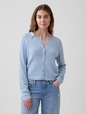100% Cotton Pointelle Crop Cardigan