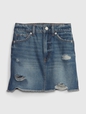 Kids High Rise Denim Skirt