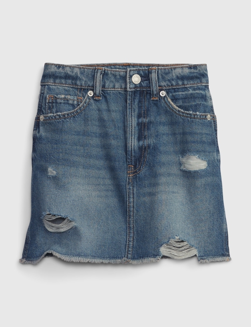 Kids High Rise Denim Skirt
